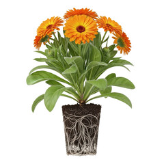Calendula Calendula officinalis plant with orange flowers