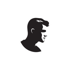 Black Vector Illustration of a Handsome Man in Clean Minimal Line Art Style on White Background