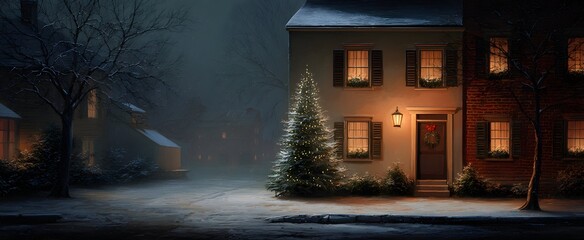 quiet evening whispers dance like shadows beneath softly glowing holiday script