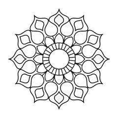 Coloring page featuring a mandala design	

