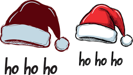 Festive Holiday Cheer with Santa Hats and Joyful Ho Ho Ho for Seasonal Celebrations and Merry Christmas Wishes a cheerful illustration for winter holidays