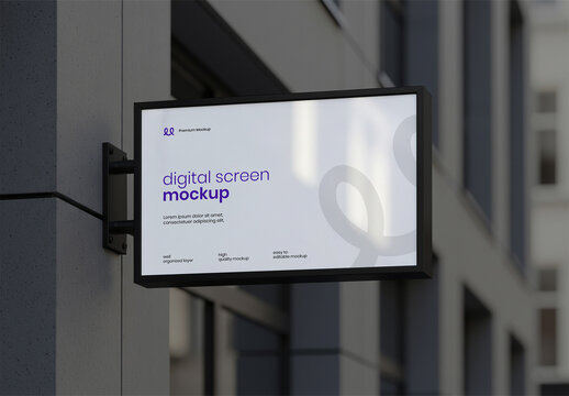 Digital Sign Screen Mockup