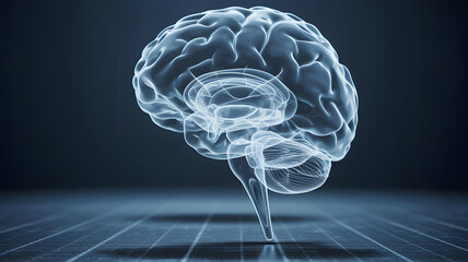 Human brain on digital surface