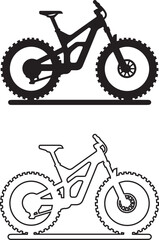 Minimalist icon, trail bike vector silhouette.