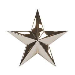 Obraz premium Gold star Christmas ornament, isolated