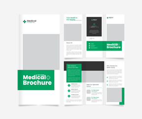 Healthcare medical trifold brochure design template