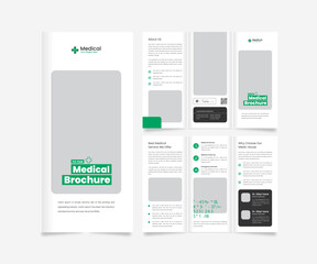 Healthcare medical trifold brochure design template