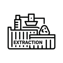Extraction process in industry isolated on