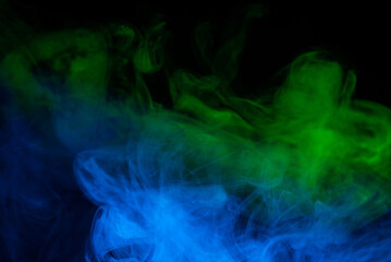 Blue steam on a black background.