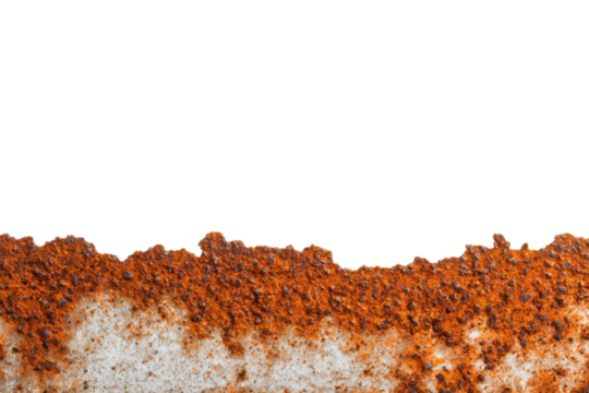 rust metal border isolated on white or transparent png