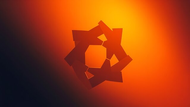 esprit. An abstract composition of interlocking geometric shapes in warm tones, symbolizing unity and cooperation. event key visuals, club posters, designed for fitness apps and gym onboarding.