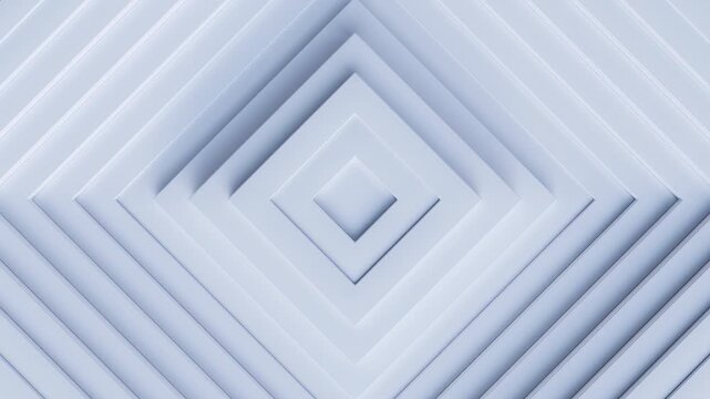 abstract white 3d rectangle wave motion background, 4k seamless loop