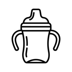 Baby sippy cup with handles isolated on, a convenient tool for transitioning to independent drinking