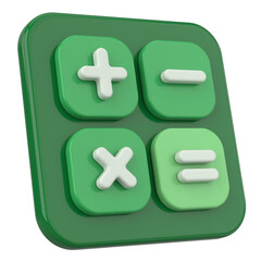 Obraz premium Modern Calculator App Icon. 3D Illustration.