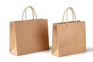 Two kraft paper shopping bags