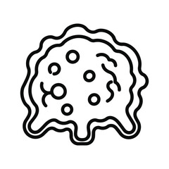 Simple line art illustration of a mold, isolated on, in a minimalist style