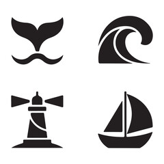 Anchor marine navigation classic nautical symbol silhouette design
