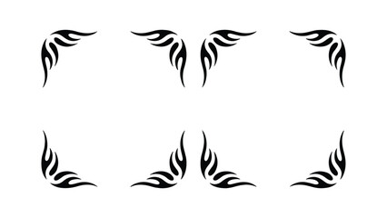 Elegant corner flourish design elements isolated on, perfect for adding a touch of sophistication and style to any creative project or design layout