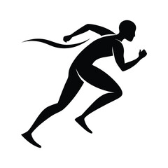 Silhouette of a runner crossing the finish line running