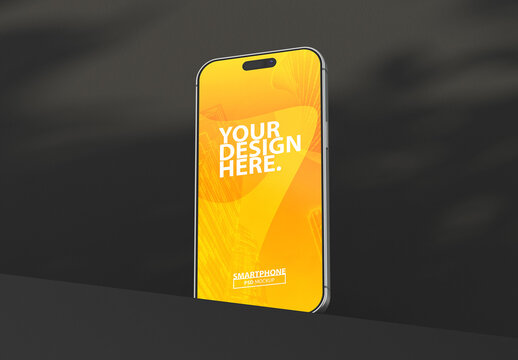 Smartphone Mockup for App UI Design on dark background