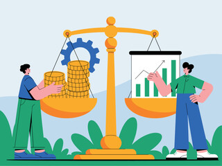 Balancing money and business growth on a scale