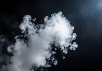Naklejka premium Close-up of billowing white smoke against a dark background, creating a dynamic and abstract visual.