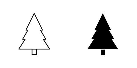 Illustration of a christmas tree in black and white, isolated on holiday concept