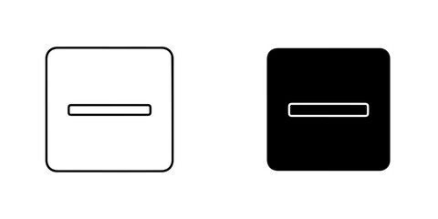 Illustration of minus icon isolated on, representing subtraction, decrease, and reduction