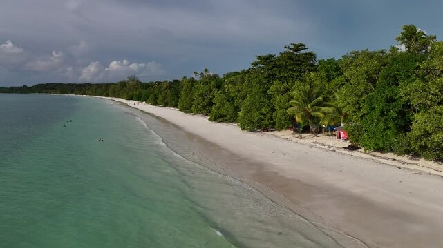 Aerial View of Ngurbloat Beach in Kei Island, Maluku, Indonesia
