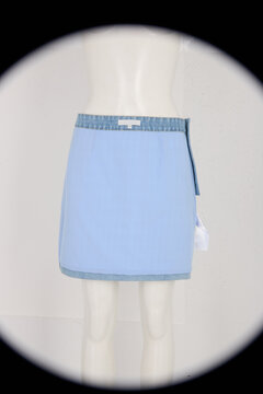 Light blue tennis skirt with gingham waistband