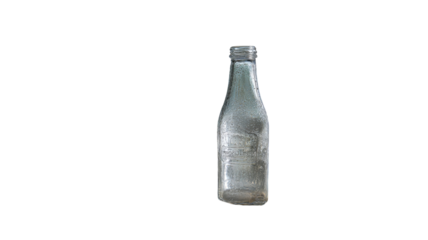 Bottle of fizzy soda drink in a glass showcasing refreshing beverage with sparkling condensation perfect for summer isolated on white background