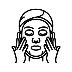 Woman applying facial mask isolated on for skincare and beauty treatment routine