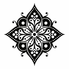 Dotted Filigree vector clean black silhouette design white background