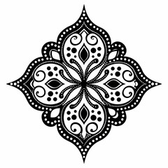 Dotted Filigree vector clean black silhouette design white background