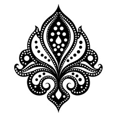 Dotted Filigree vector clean black silhouette design white background