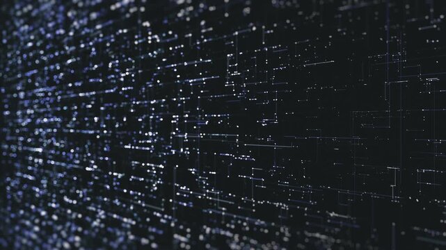 Digital Data Futuristic Hitech Background Loop/ Animation of an abstract high technology wallpaper background visual fx of data lines and particles zooming in with ambient occlusion and depth of field