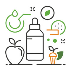 Healthy lifestyle elements icon set featuring running and fitness isolated on white background