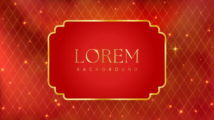 Red Gold Christmas red price tag. Vintage luxury frame