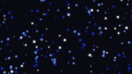 暗い背景に散らばるネオンカラーのパーティクル