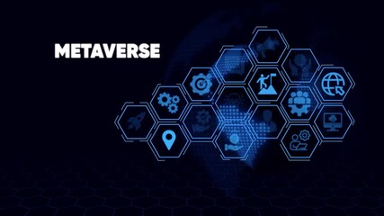 Metaverse Technology Icons Network Connection Concept virtual reality innovation - Powered by Adobe
