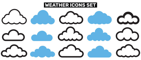 Fototapeta premium Weather Icon Set and Vector illustration design.