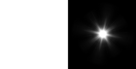 bright white starbursts with rays isolated on transparent background