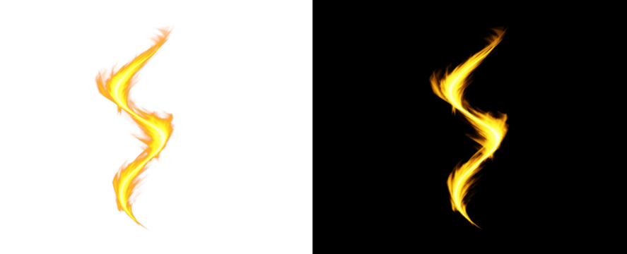 bright yellow flame tongues isolated on transparent background - Powered by Adobe