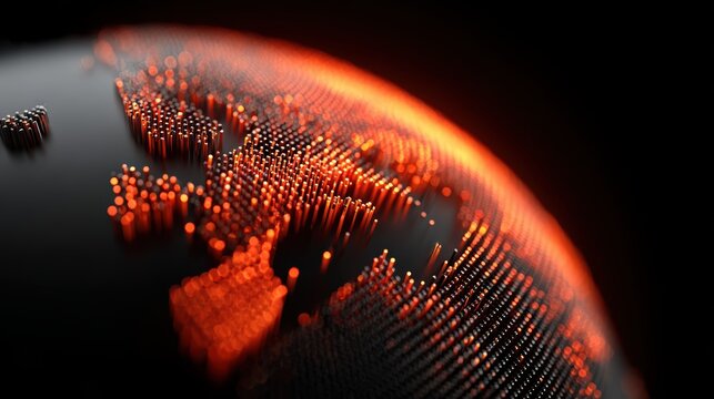 Abstract Tech Globe - Data Network Visualization Concept, Technology