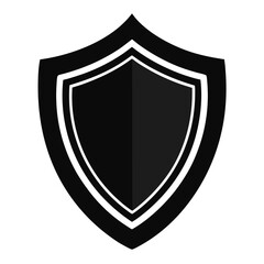 ShieldLine vector clean black silhouette design white background