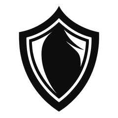ShieldLine vector clean black silhouette design white background