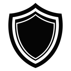 ShieldLine vector clean black silhouette design white background