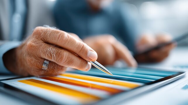 Business Analytics: Data Analysis on Tablet - Stock Photo, Business intelligence