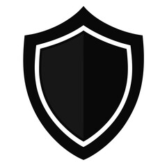 ShieldLine vector clean black silhouette design white background