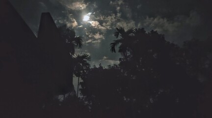 Moon through clouds